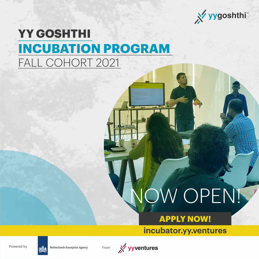 Applications for YY Goshthi Fall 2021 Cohort are open now! Applications for YY Goshthi Fall 2021 Cohort are open now!