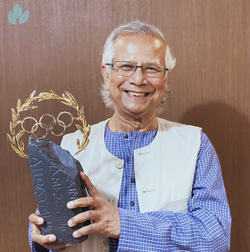 Yunus receives Olympic Laurel at Tokyo Olympics 2020 inauguration: Nobel Laureate urges athletes to create a world of “Three Zeros” Yunus receives Olympic Laurel at Tokyo Olympics 2020 inauguration: Nobel Laureate urges athletes to create a world of “Three Zeros”
